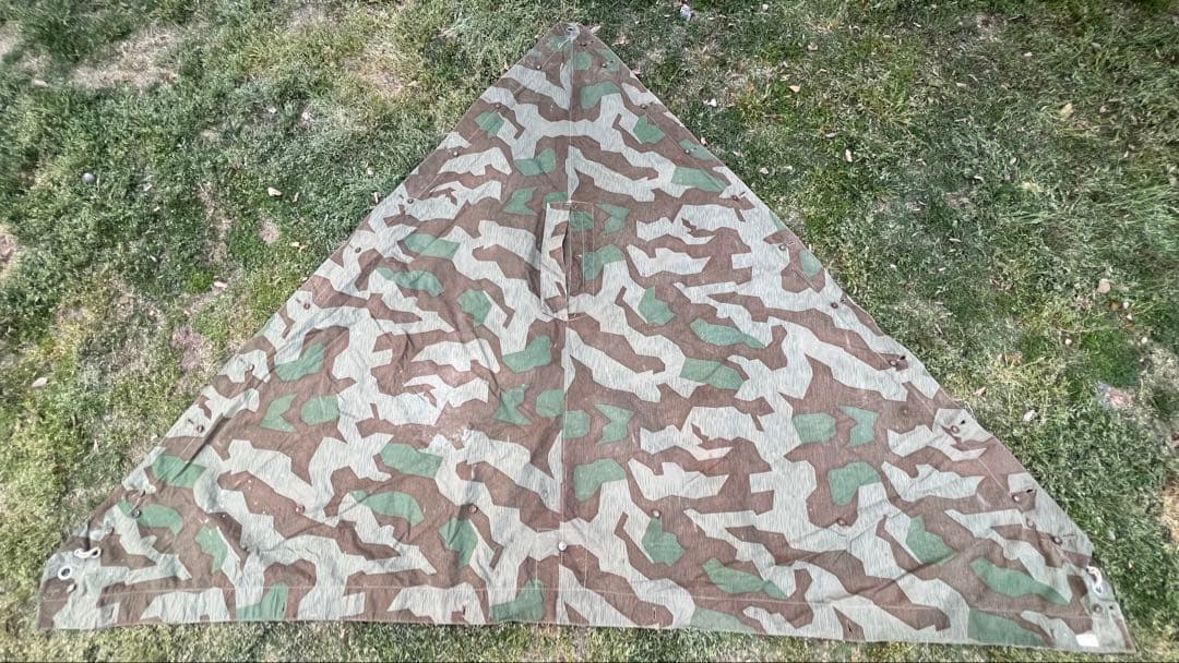 実物　ドイツ国防軍　ナチ◯ドイツ　軍幕　1945年製　スプリンターカモ