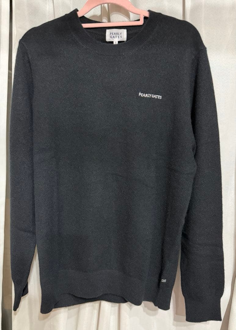 未使用PEARLY GATESカシミヤ100% クルーネックニット 黒 サイズ5