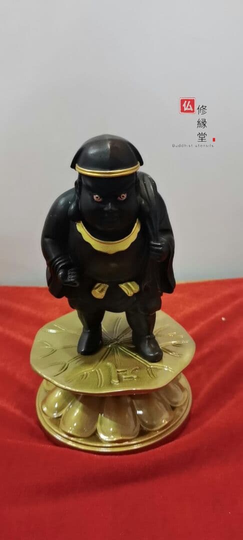 仏像 大黒天 極彩色絵系 法事 仏事 仏様 ご本尊様 青銅製 18cm