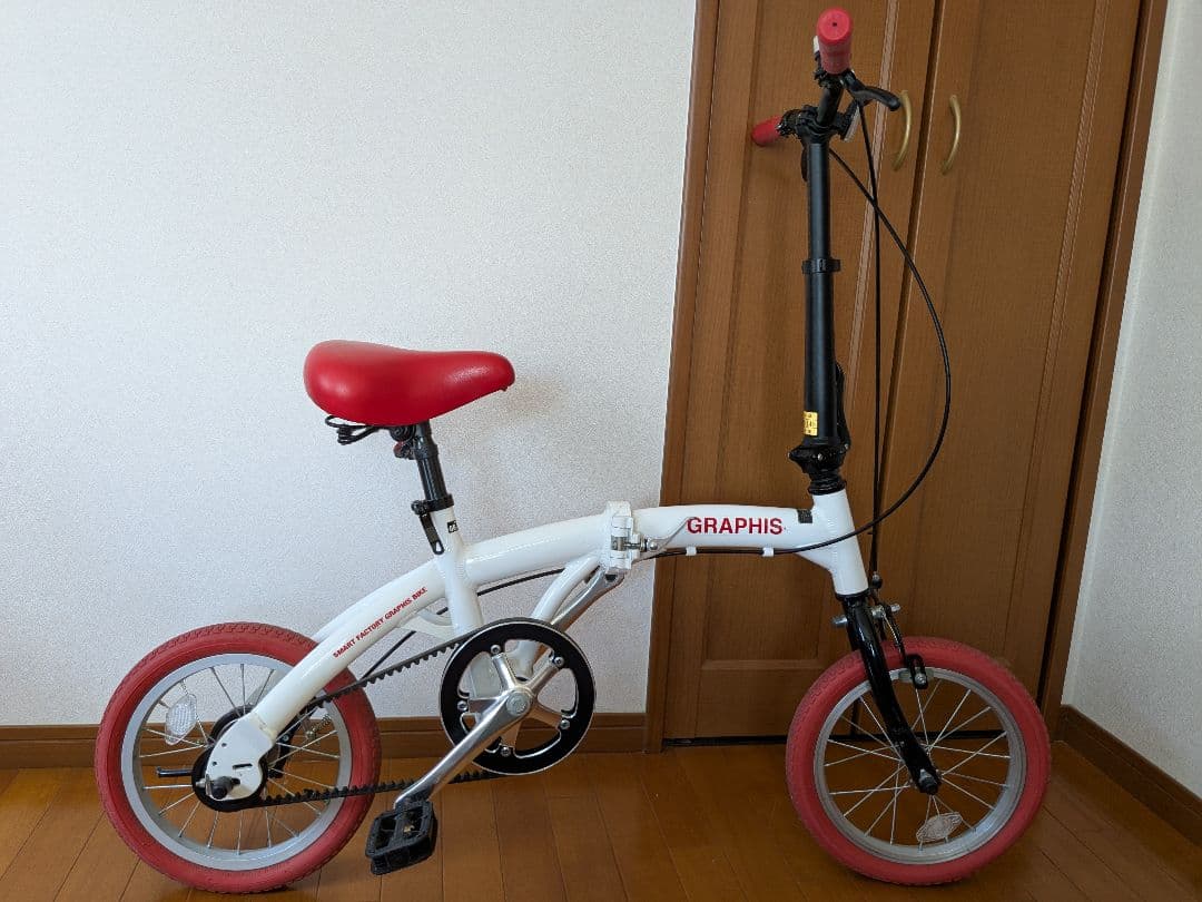 GRAPHIS 折り畳み自転車 ホワイト/レッド