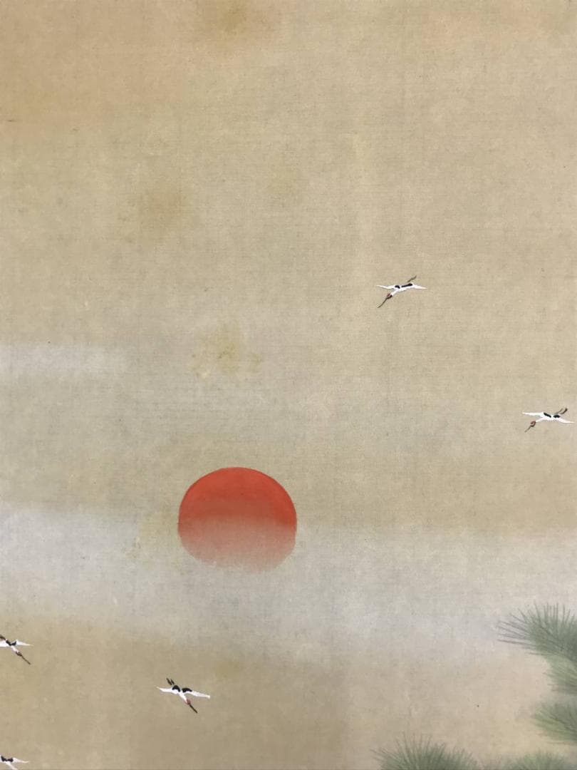 【真作】西沢光宣/高砂之図/正月掛軸/祝事人物図/掛軸/名家伝来/AD-733