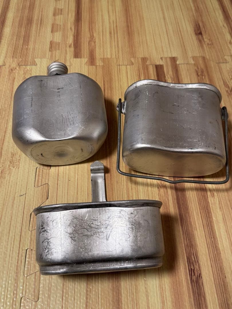 旧ソ連軍、空挺部隊用水筒＆メスキットセット、カバー付き実物、未使用品