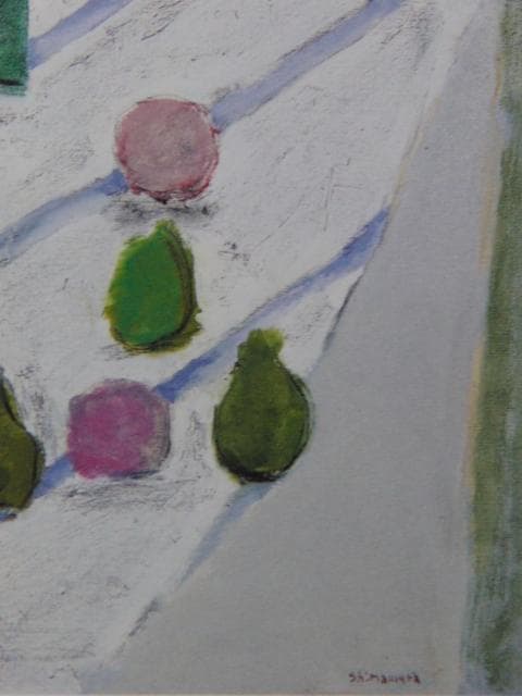 島村達彦、【金魚鉢と貝殻】、希少な画集画、新品高級額・額装付