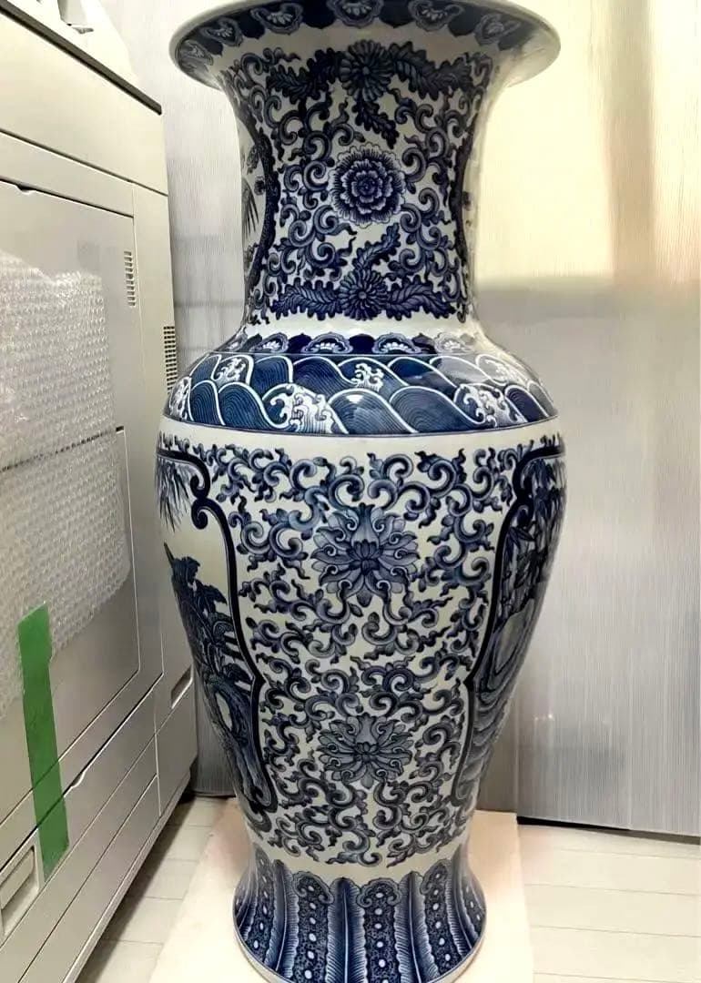 中国 大清康熙年製 青花 大壺　陶芸古美術 瓶。