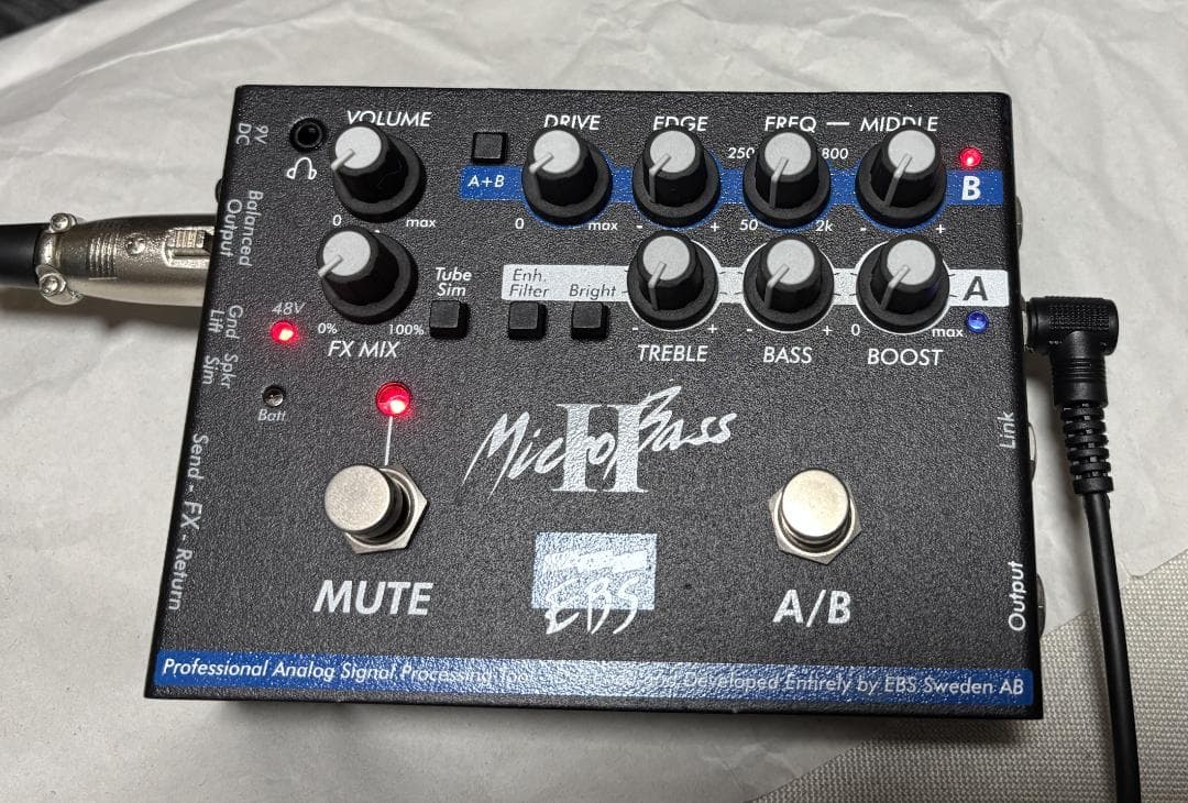 【名機】EBS Micro Bass II ベース用プリアンプ/DI 動作良好
