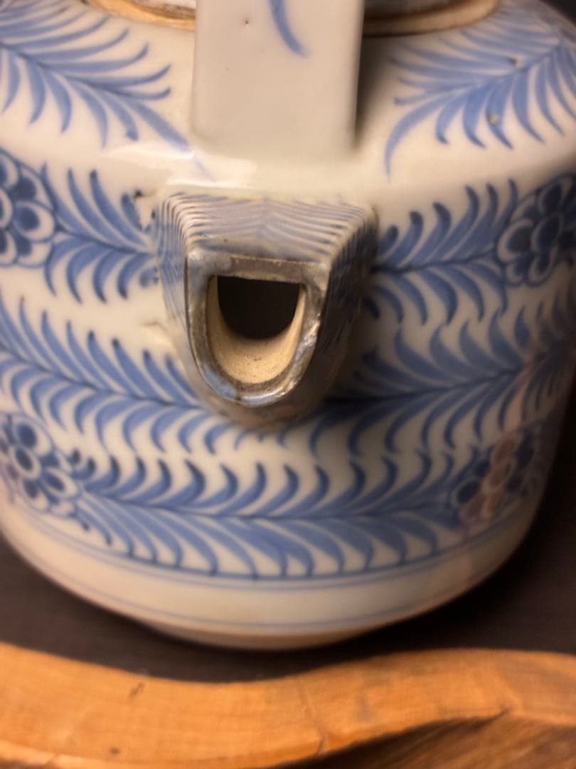 染付 花唐草 水注 水次 煎茶道具 A-25