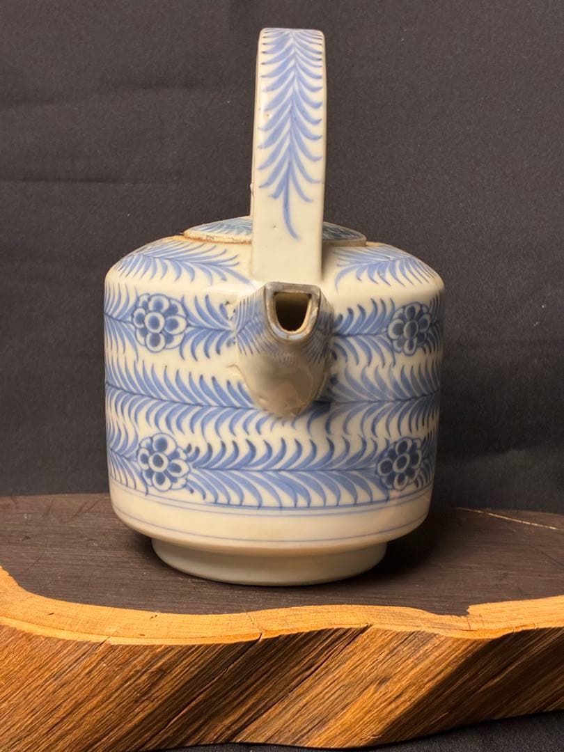 染付 花唐草 水注 水次 煎茶道具 A-25