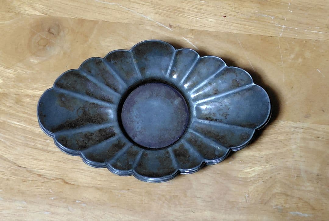 茶道具 古錫 茶托 五客 約 284g 煎茶道具 中古 アンティーク