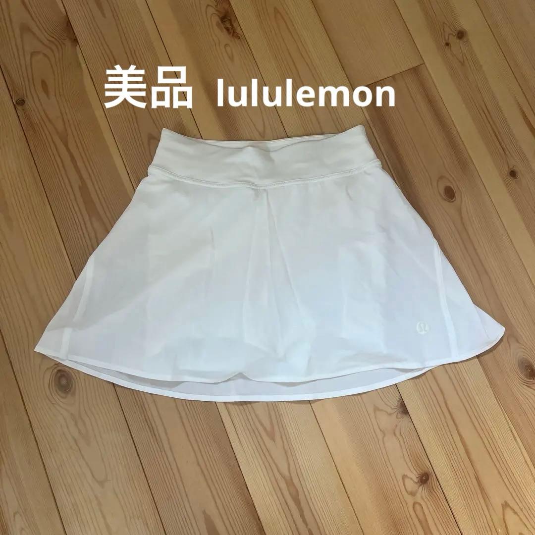 美品lululemonテニススカート 2 ホワイト