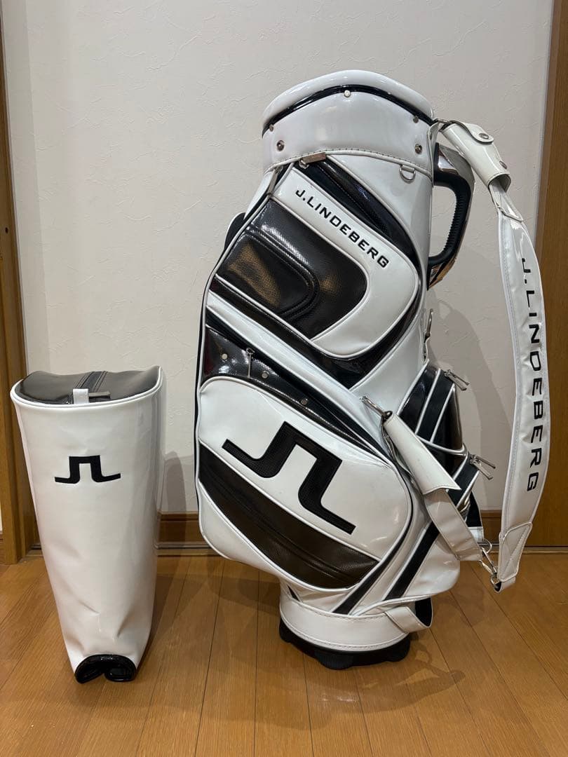 J.LINDEBERG キャディバッグ ホワイト/ブラック