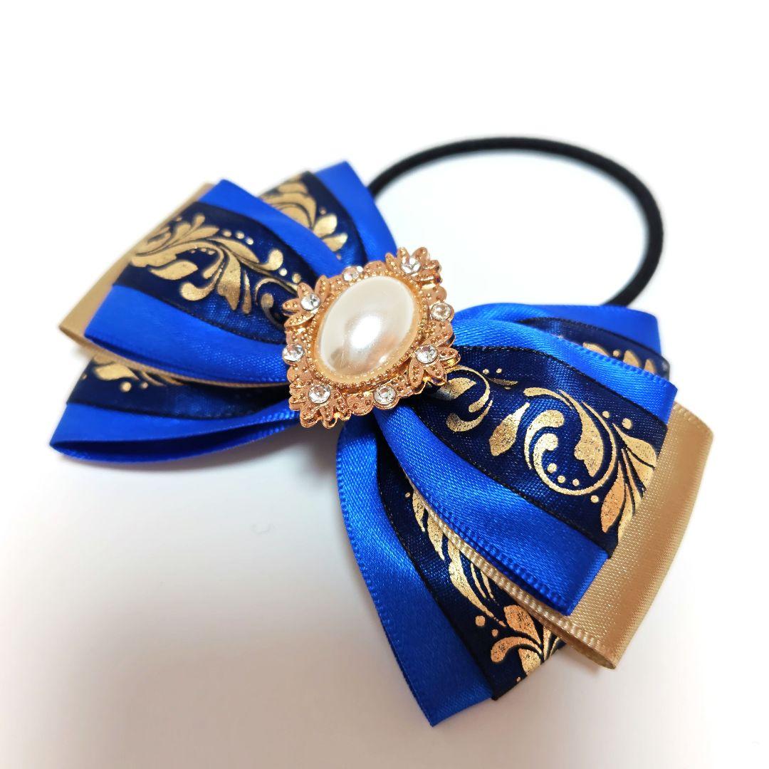 ★ペンライトリボン キンブレリボン★黒×金 ブラック ゴールド 手首にも可愛い