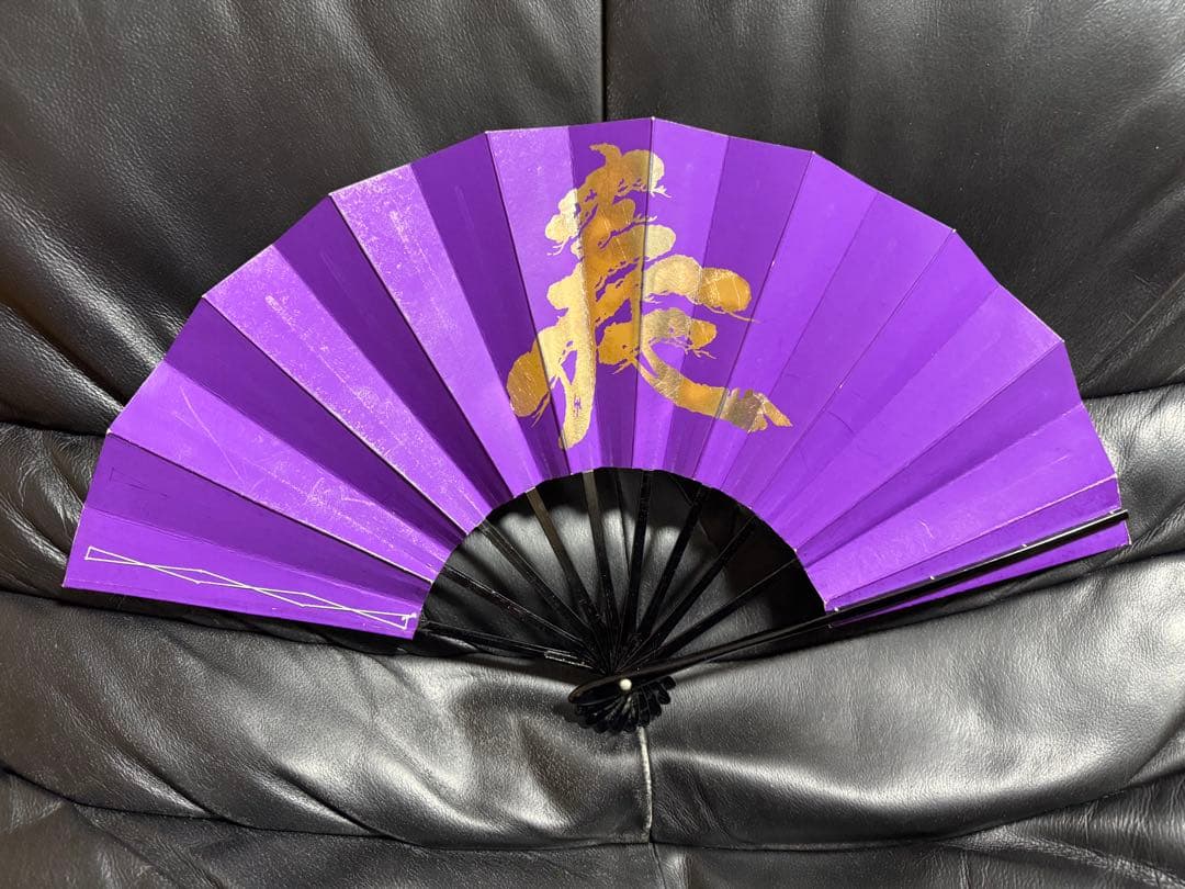 扇子　32.5cm 宮脇賣扇庵　金　月秋草花　飾り扇　飾舞扇　舞扇子　舞踊　着物