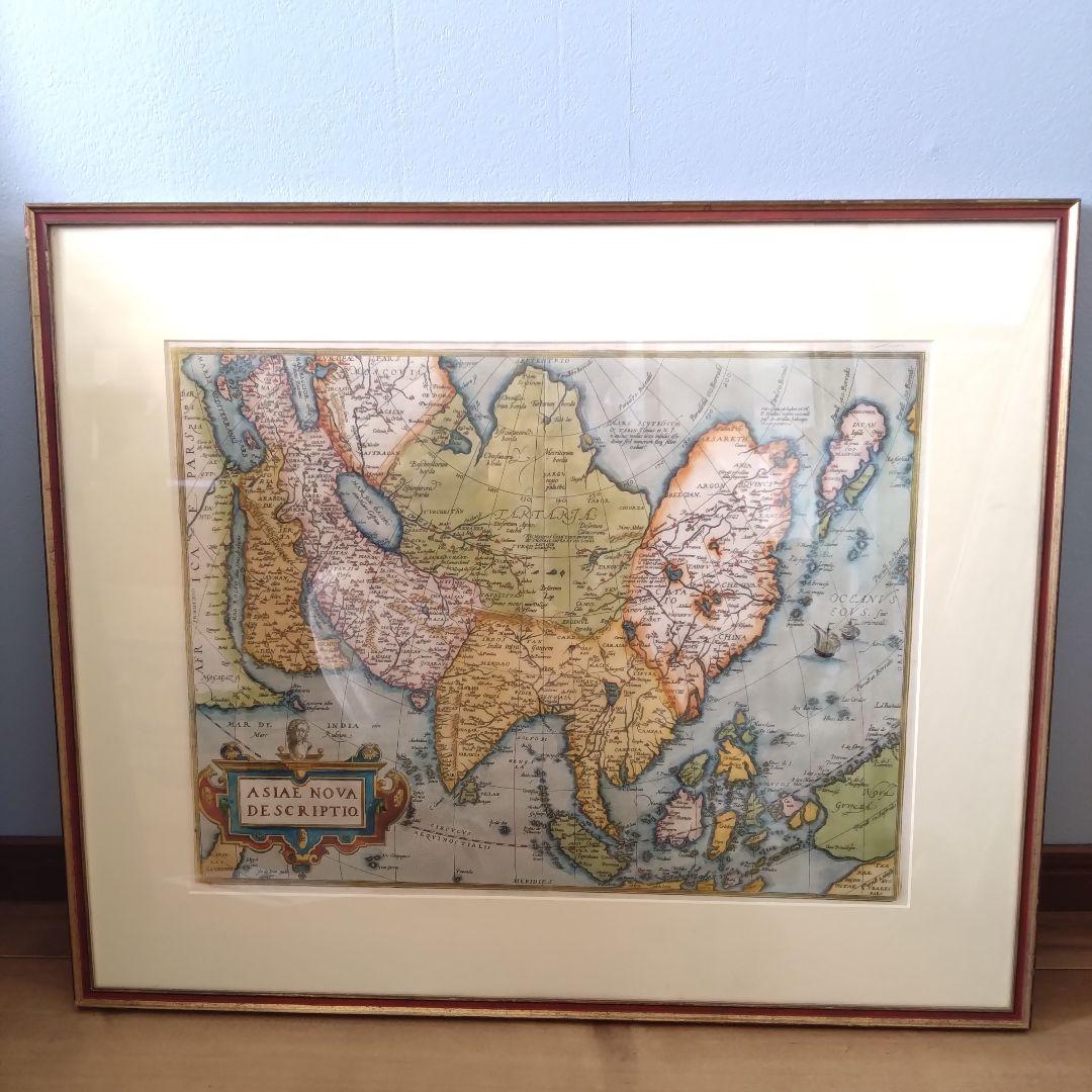 《値下げOK》真作 ジョナサン・ポッター社 オルテリウス「アジア図」希少品 額装