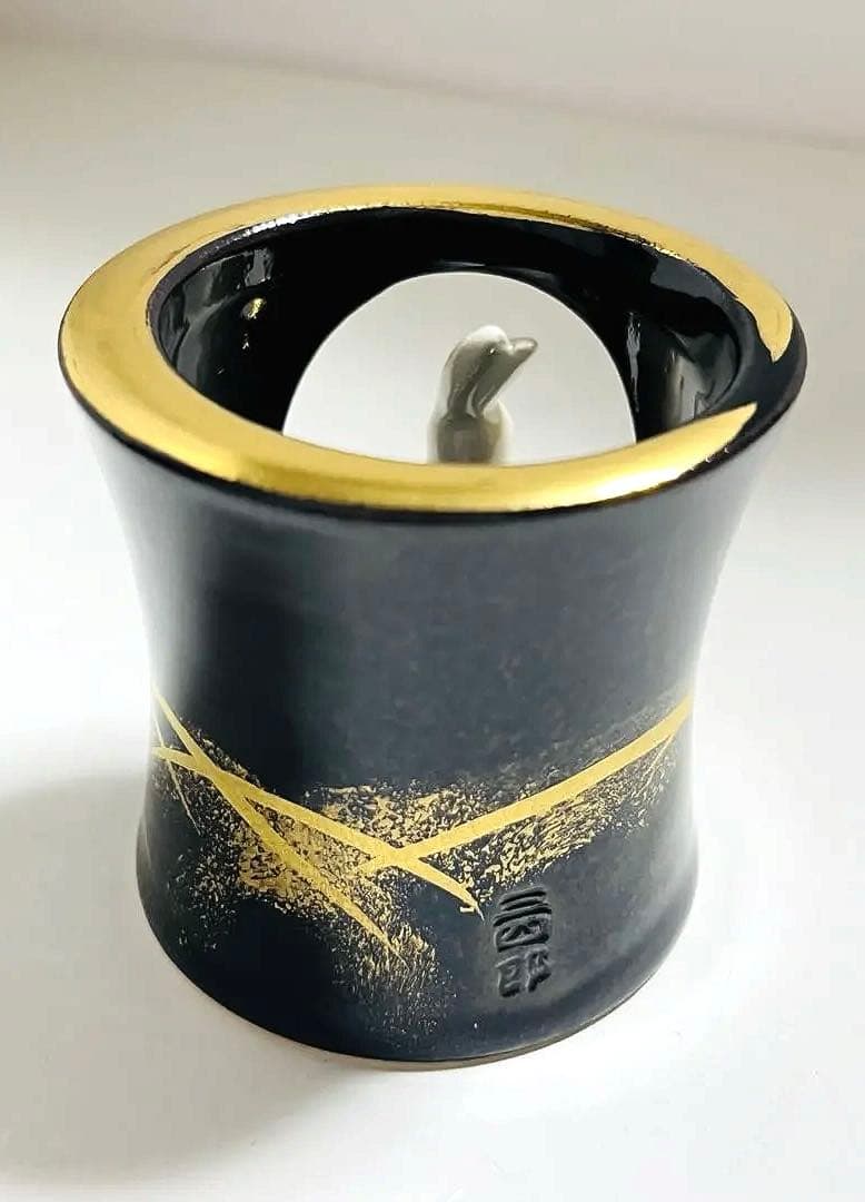 値下げ　新品未使用　茶道具　蓋置　月に兎　今岡三四郎作　共箱つき