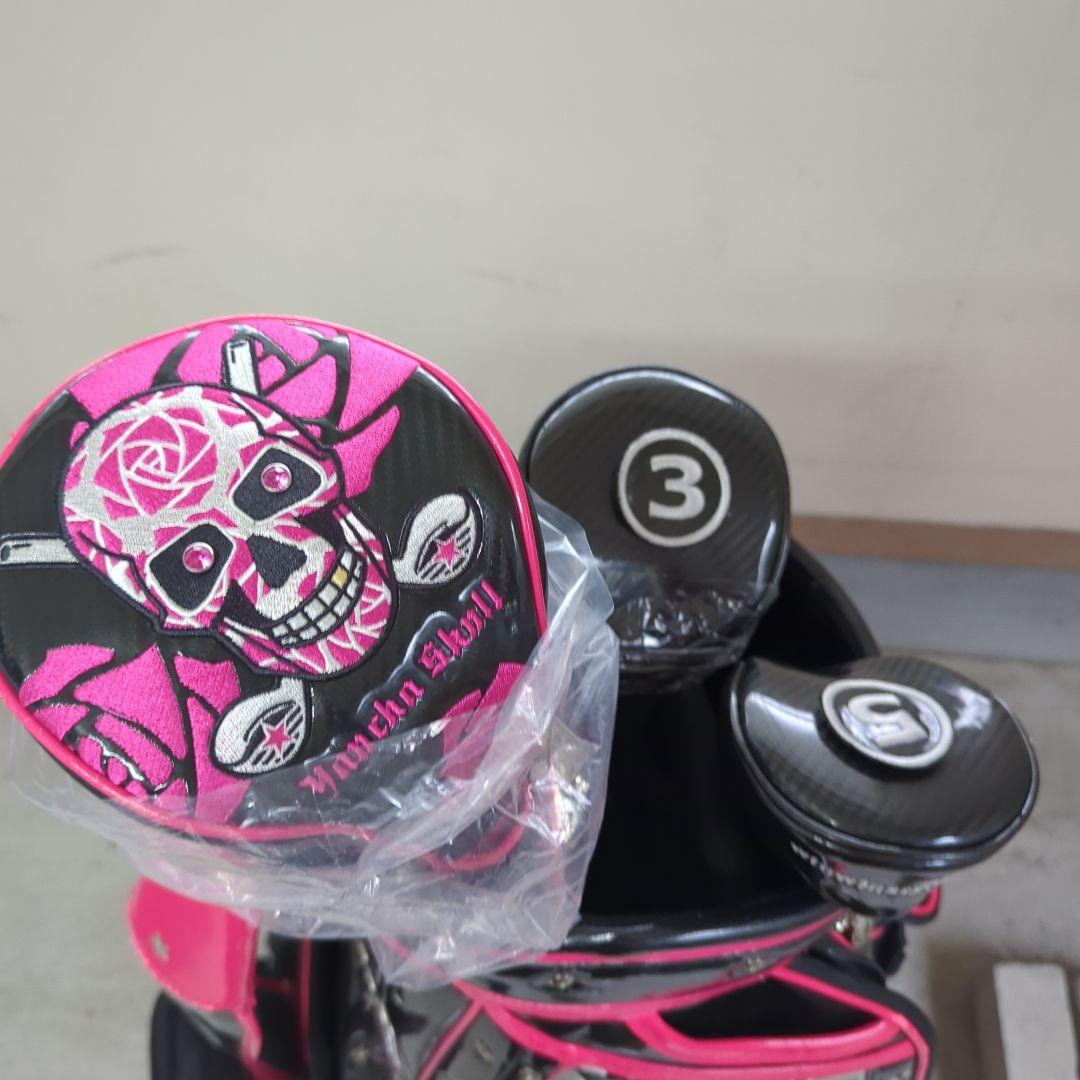 限定５０winwinstyle スカル ゴルフバッグ 黒/ピンク