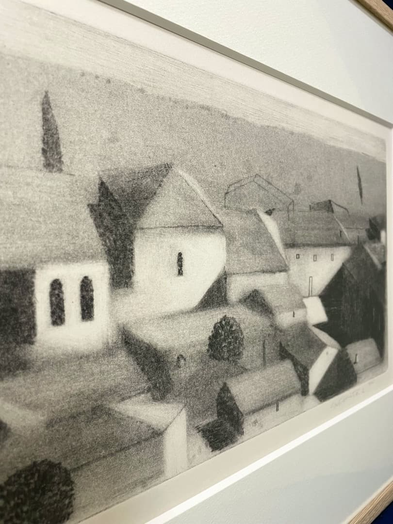 【真作保証】阿部幸洋『La poblacion』銅版画 10部限定 スペイン風景