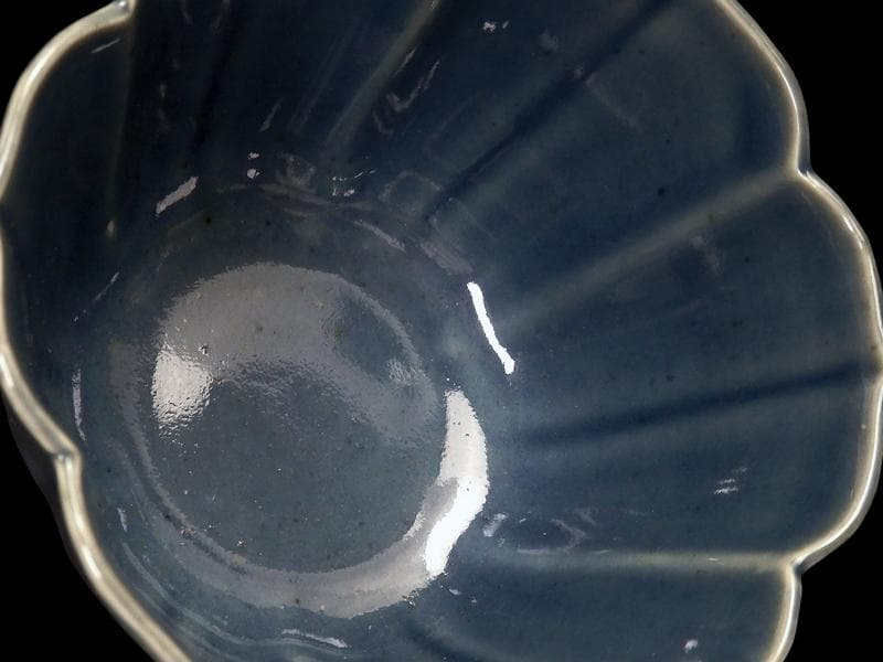 古伊万里　瑠璃　輪花向付　F477AS-DBo