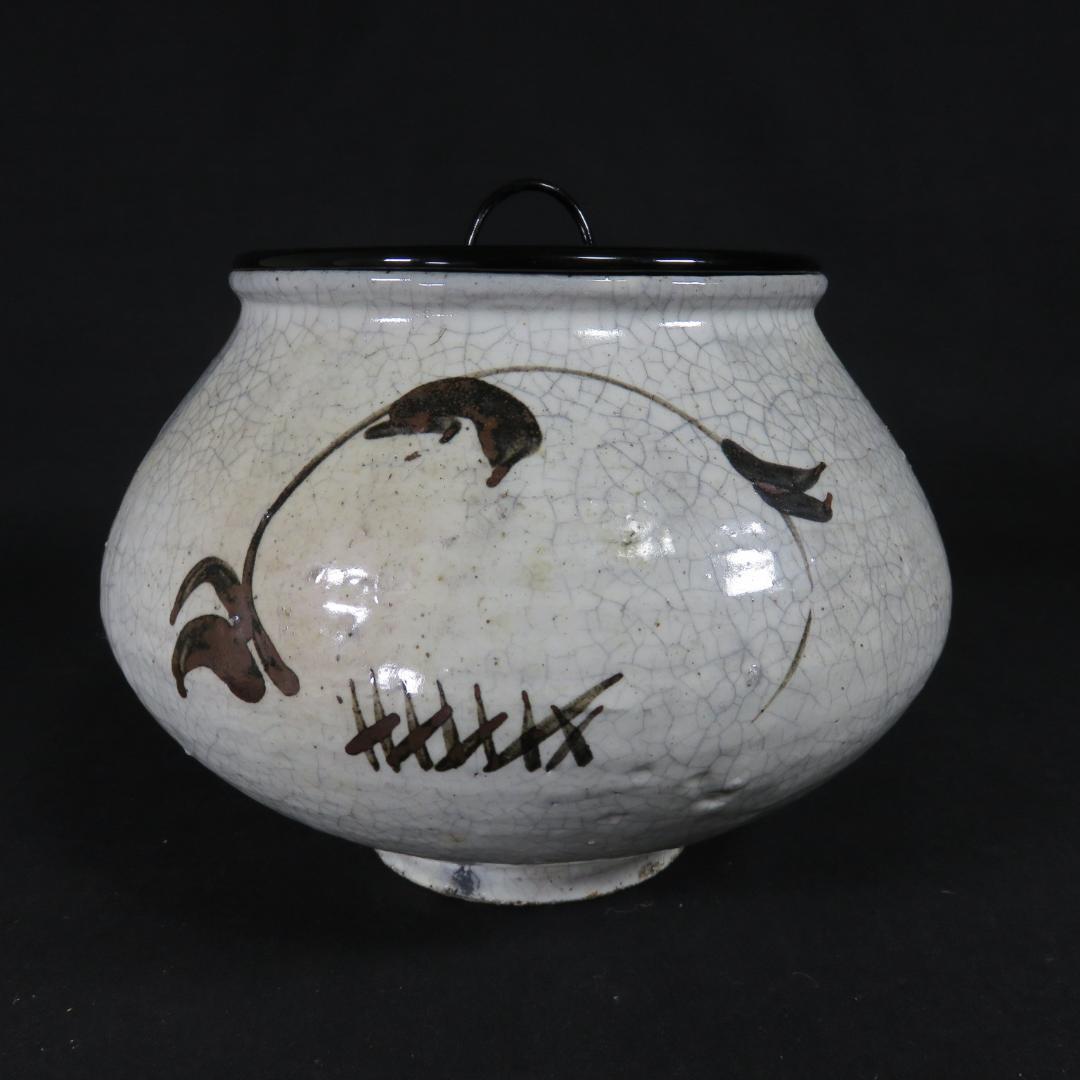 唐津 水指 水差 絵粉引き 七代目 江口宗山 茶道具 茶の湯 共箱 木箱