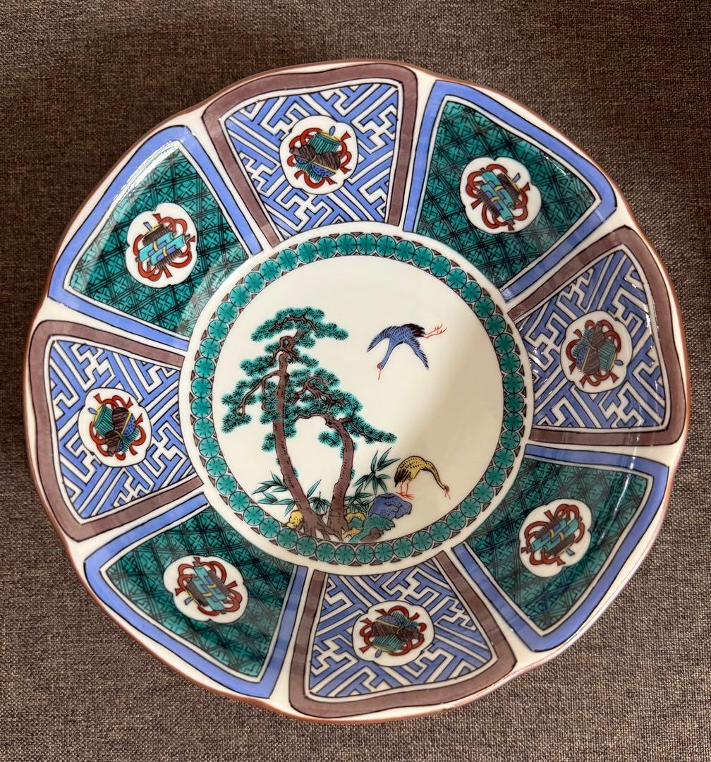 【新品・未使用】古九谷焼　小紋宝尽し　6.5号鉢