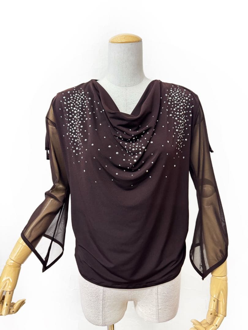 【レアカラー】新品　社交ダンス　ブラウン　カットソーｄ133