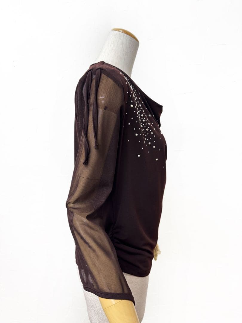 【レアカラー】新品　社交ダンス　ブラウン　カットソーｄ133