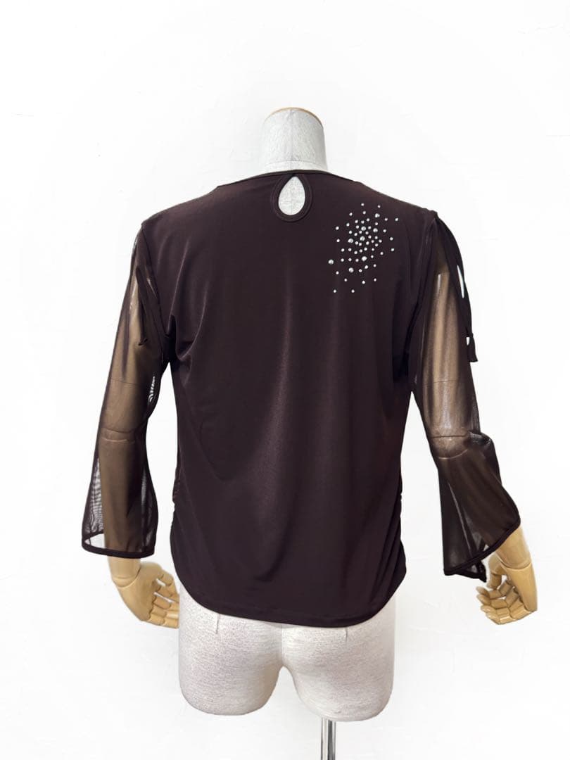 【レアカラー】新品　社交ダンス　ブラウン　カットソーｄ133