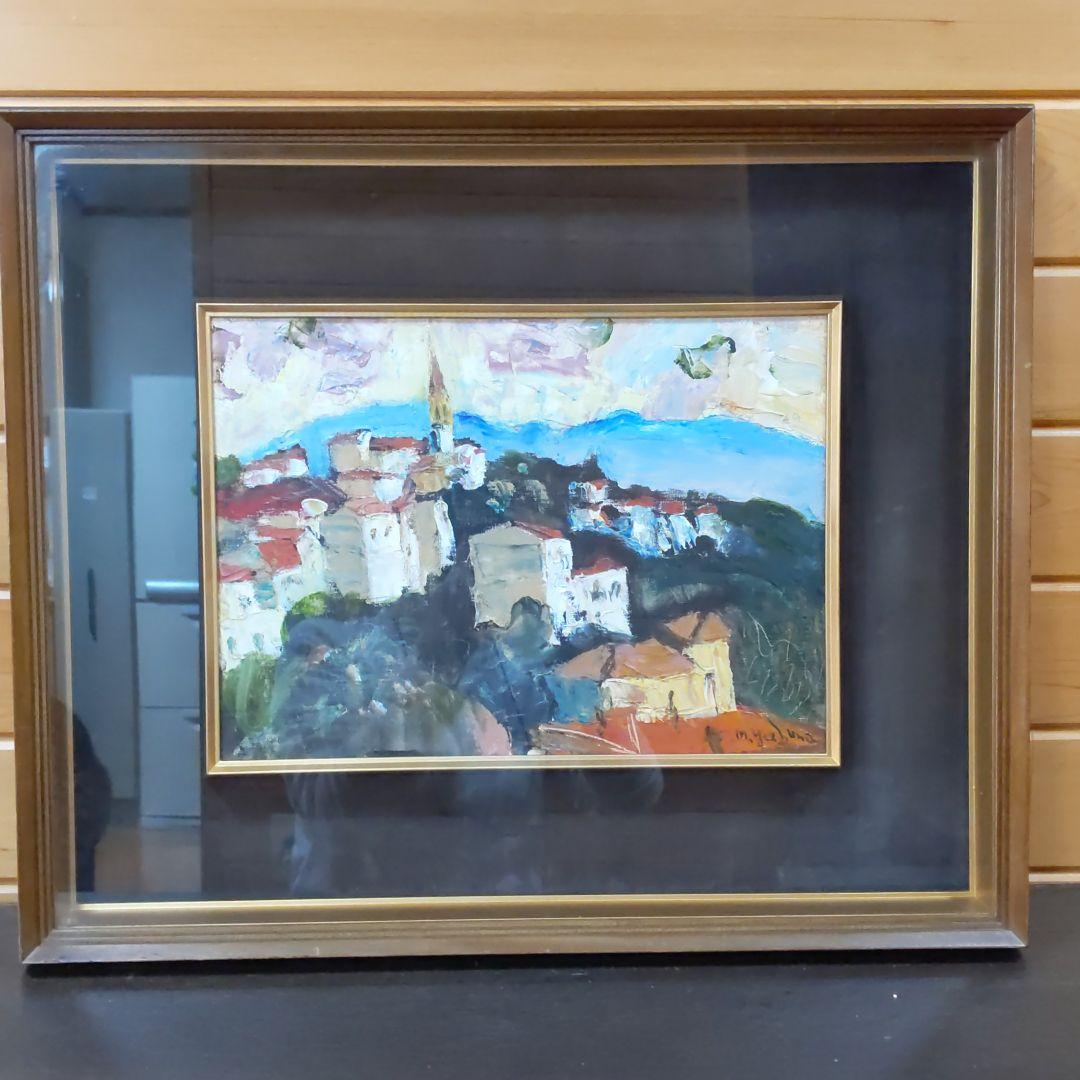 ※期間限定発送❢※　藪野正雄（やぶのまさお）油彩画「北伊 ペルージァにて」