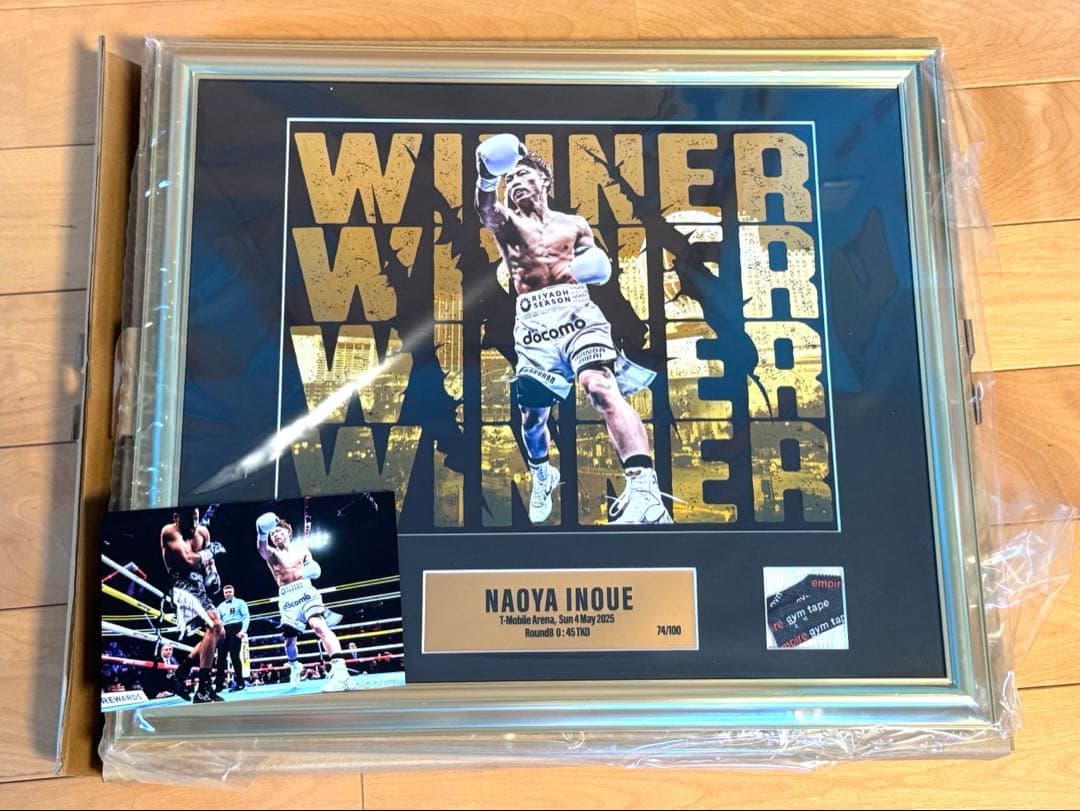 【100個限定】井上尚弥　ラスベガス　勝利記念写真　豪華フレーム、シリアル付き