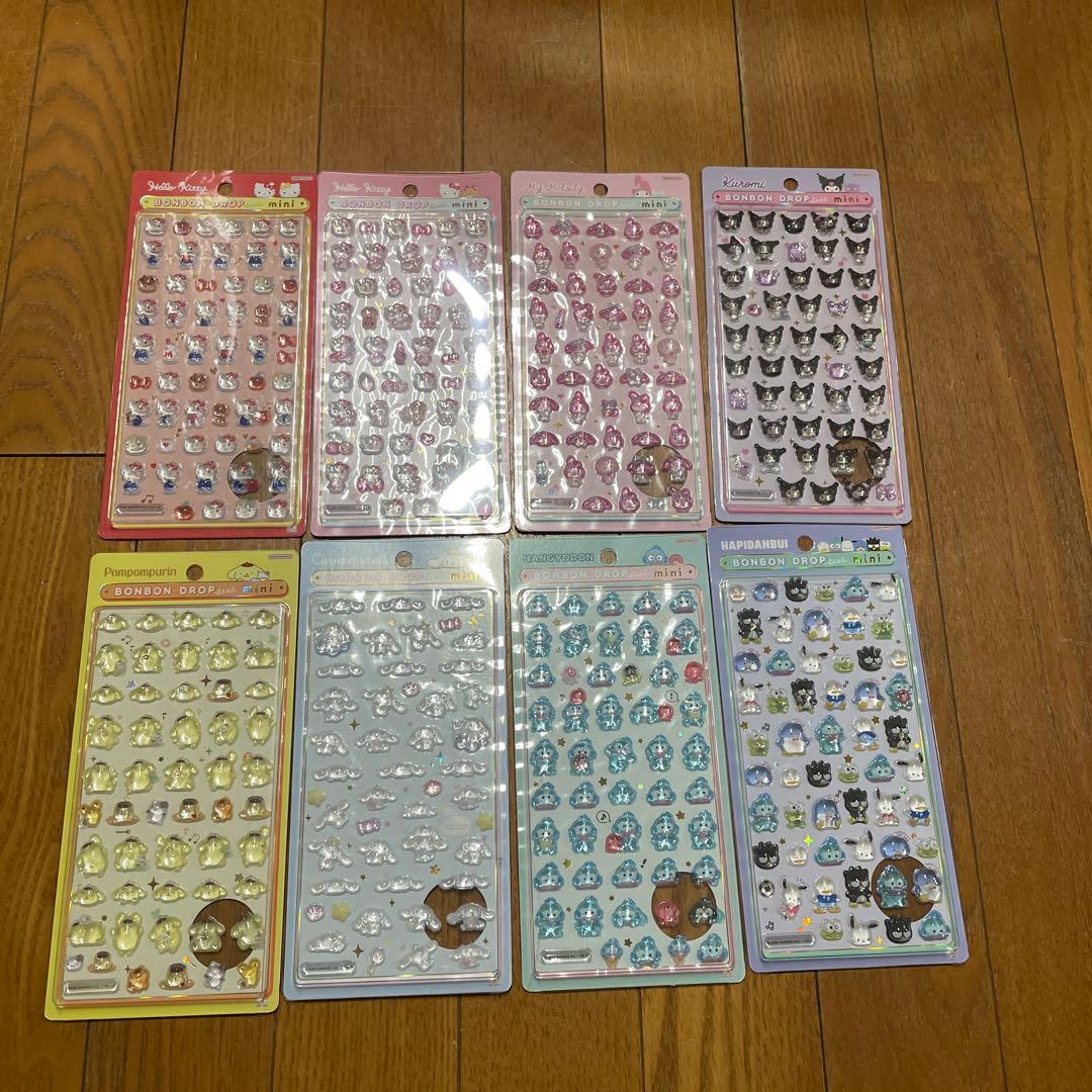 サンリオミニボンボンドロップシール８枚セットコンプリート
