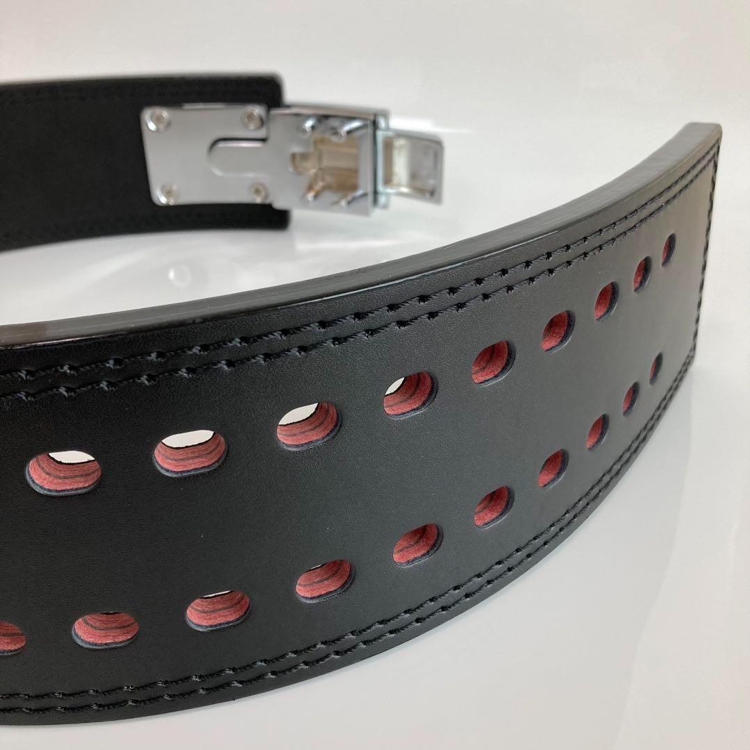 パワーベルト レバーアクション Ｍサイズ ワンタッチ可変式　黒×光沢シルバー