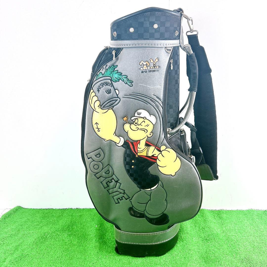 希少 エムユースポーツ☆ポパイ キャディバッグ ゴルフバック カートタイプ