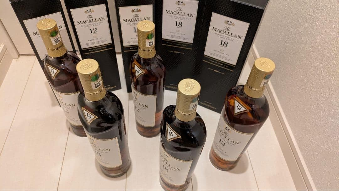 マッカラン 全部 シェリー 12年 3本、18年 2本のセット