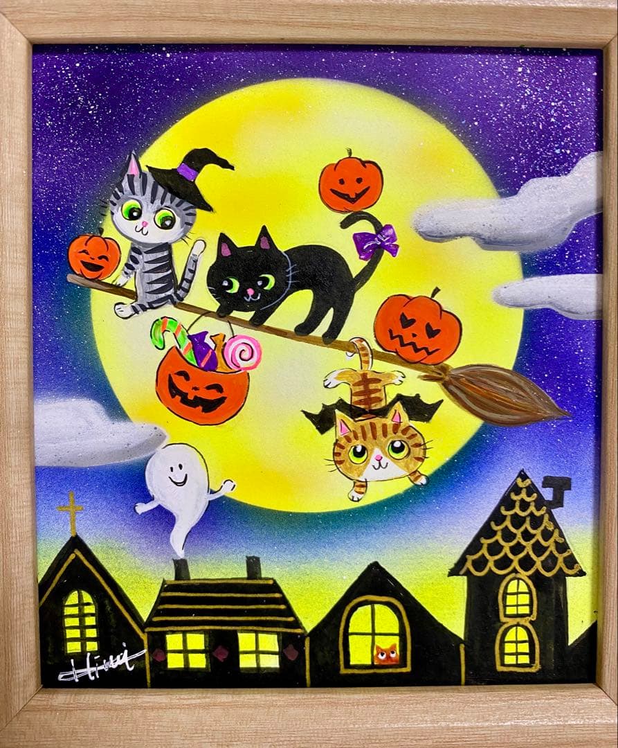 月と太陽　絵画3点