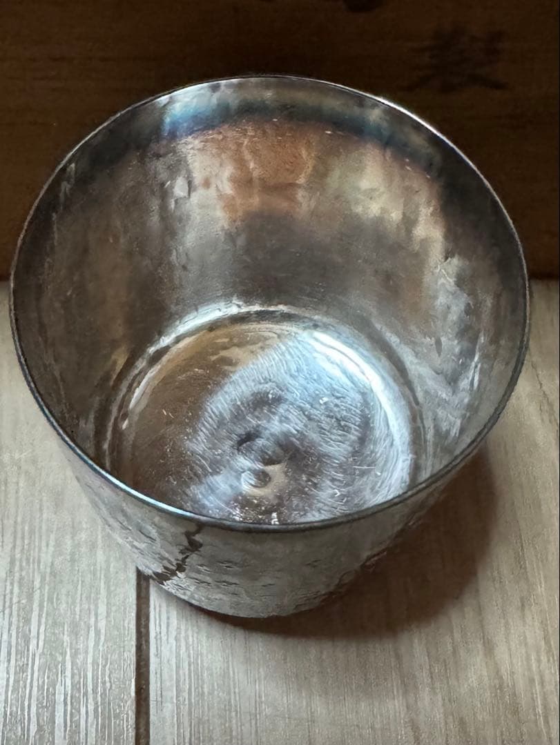 銀製 湯器 お猪口 木箱付き 夫婦湯呑み シルバー アンティーク