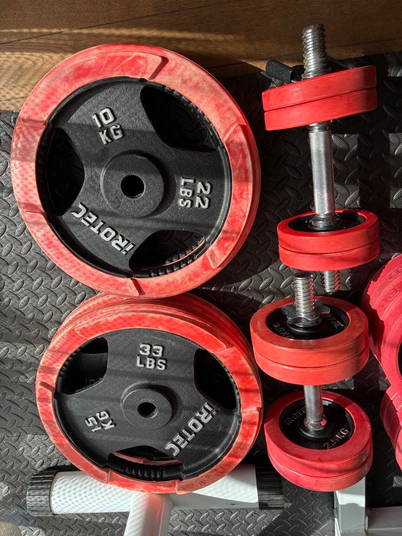 IROTEC アイロテック他プレート130kg ホームジムセット　引き取りのみ