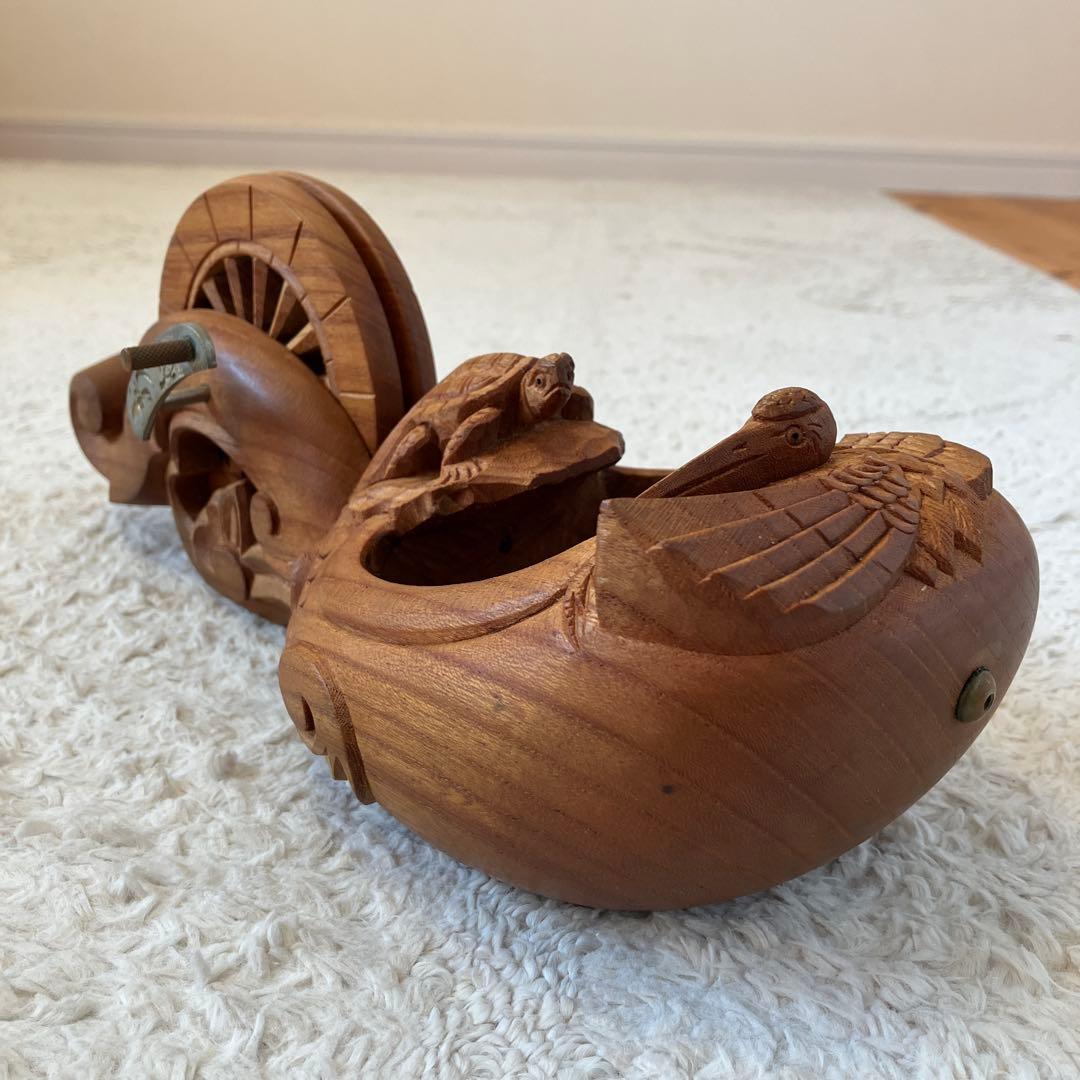 墨壺 坪辰作 欅 鶴亀 大工道具 工芸品 墨壷 墨つぼ すみつぼ けやき ケヤキ