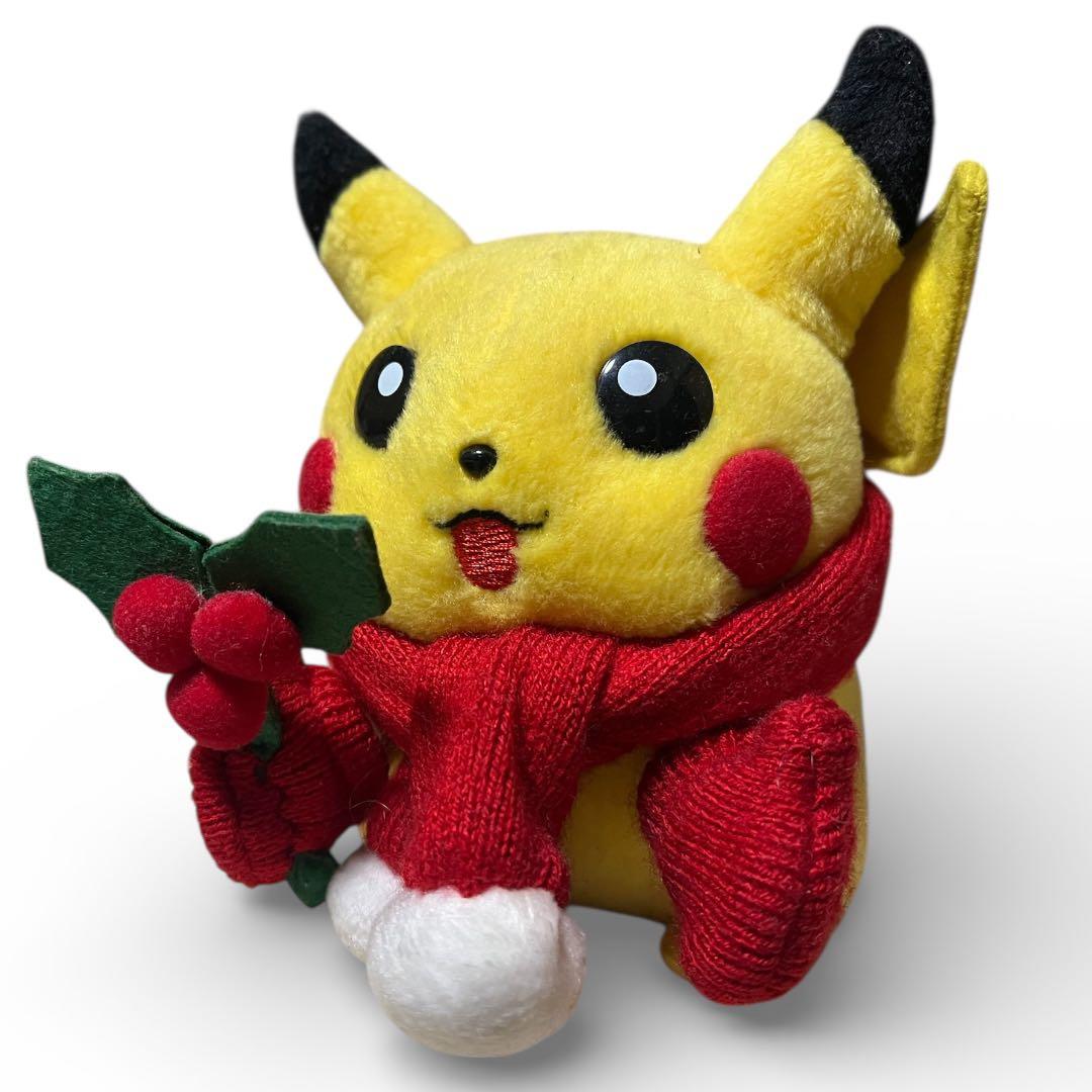ピカチュウ サンタ ぬいぐるみ マフラー 手袋 ヒイラギの葉 ポケモン