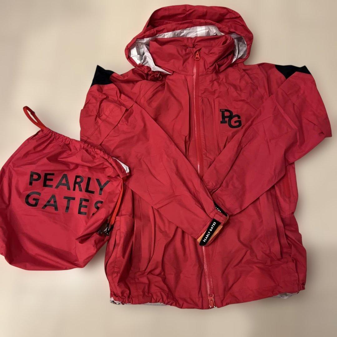 PEARLY GATES レインウェア フード付き レッド