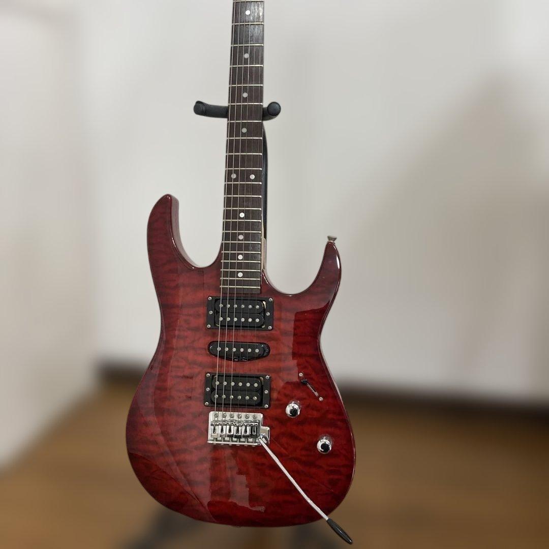 Ibanezレッド エレキギター クォーターソン・メイプル