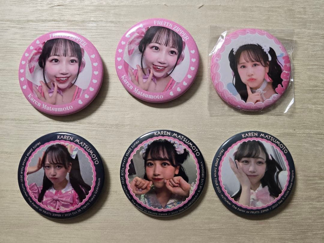 【バラ売可】松本かれん　缶バッジ　6個セット