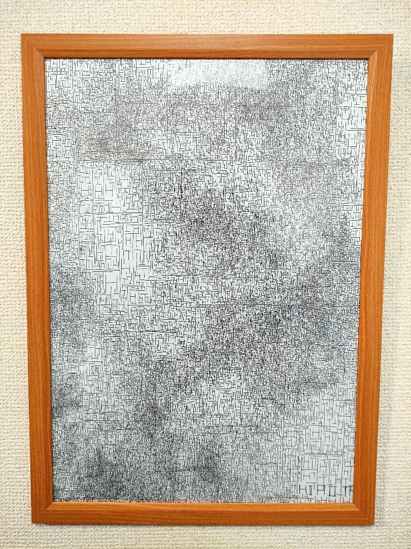 『Composition HT』　現代アート・絵画・ボールペン画・原画・額縁付