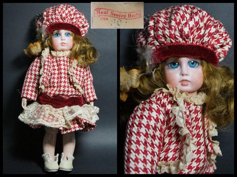 ビスクドール 永田みどり造 オレンジ服の女の子 着せ替え人形 玩具