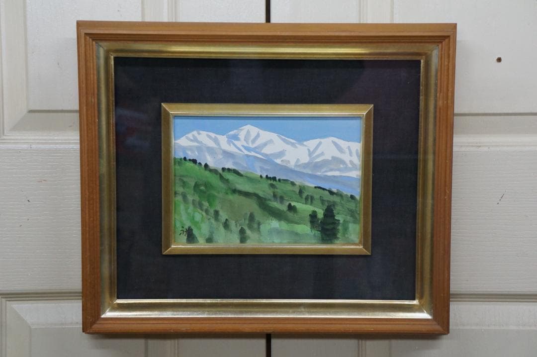 真作 柴田裕作 s60年 個展 白島決晴 水彩画 風景画 日展 額装 希少作品