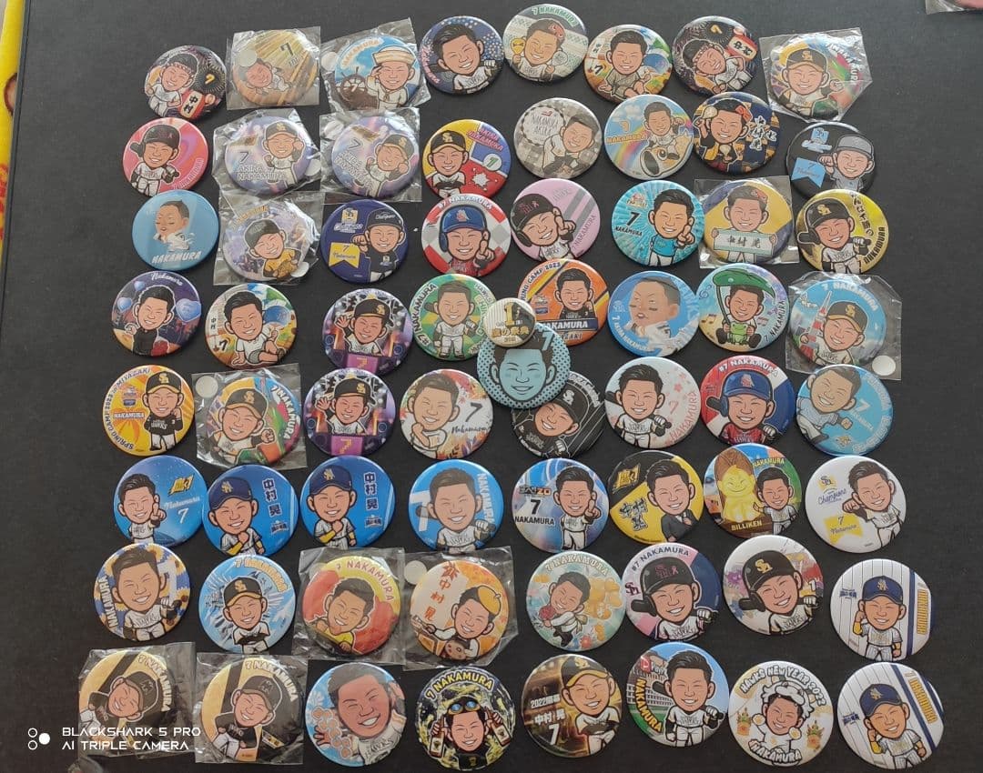 ソフトバンクホークス若鷹ガチャ 缶バッジ 超ビッグコレクションセット中村晃