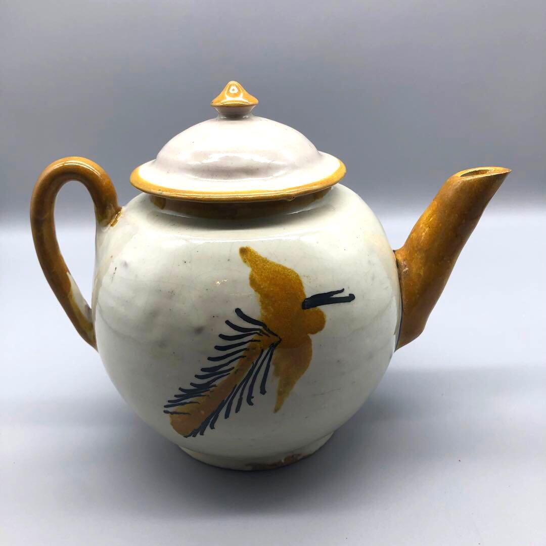 メキシコプエブラタラベラ焼ビンテージ陶器伝統工芸バード鳥ティーポット大サイズ