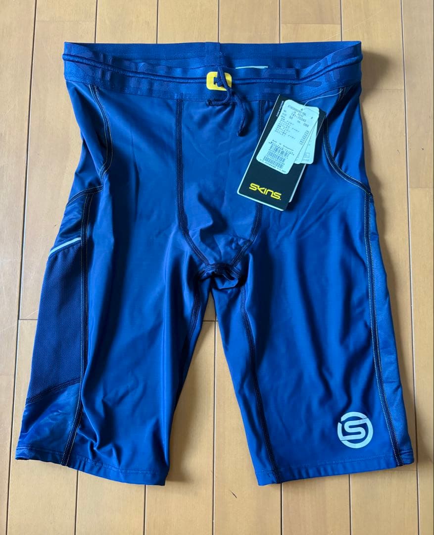 スキンズSKINS着圧コンプレッション SERIES-3ハーフタイツネイビーXL