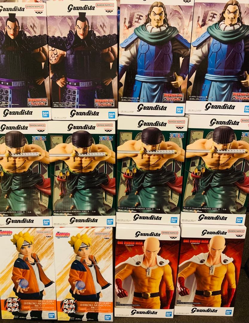 34 Grandista フィギュアセット ゾロ　キングダム　騰　王騎　ナルト