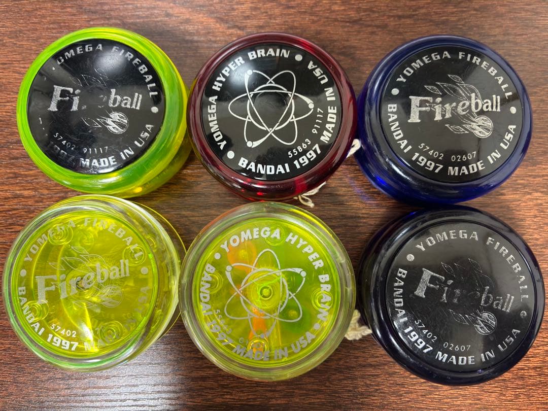 97年製バンダイハイパーヨーヨー ファイヤーボール、ハイパーブレイン 6個セット