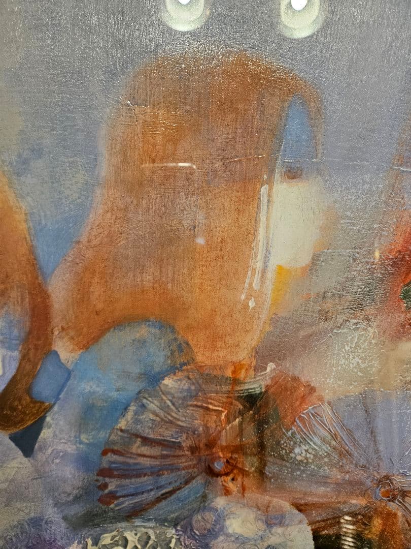 ダニエル・ジェリス ［女性と花］ 真作 逸品　 抽象画 油彩画