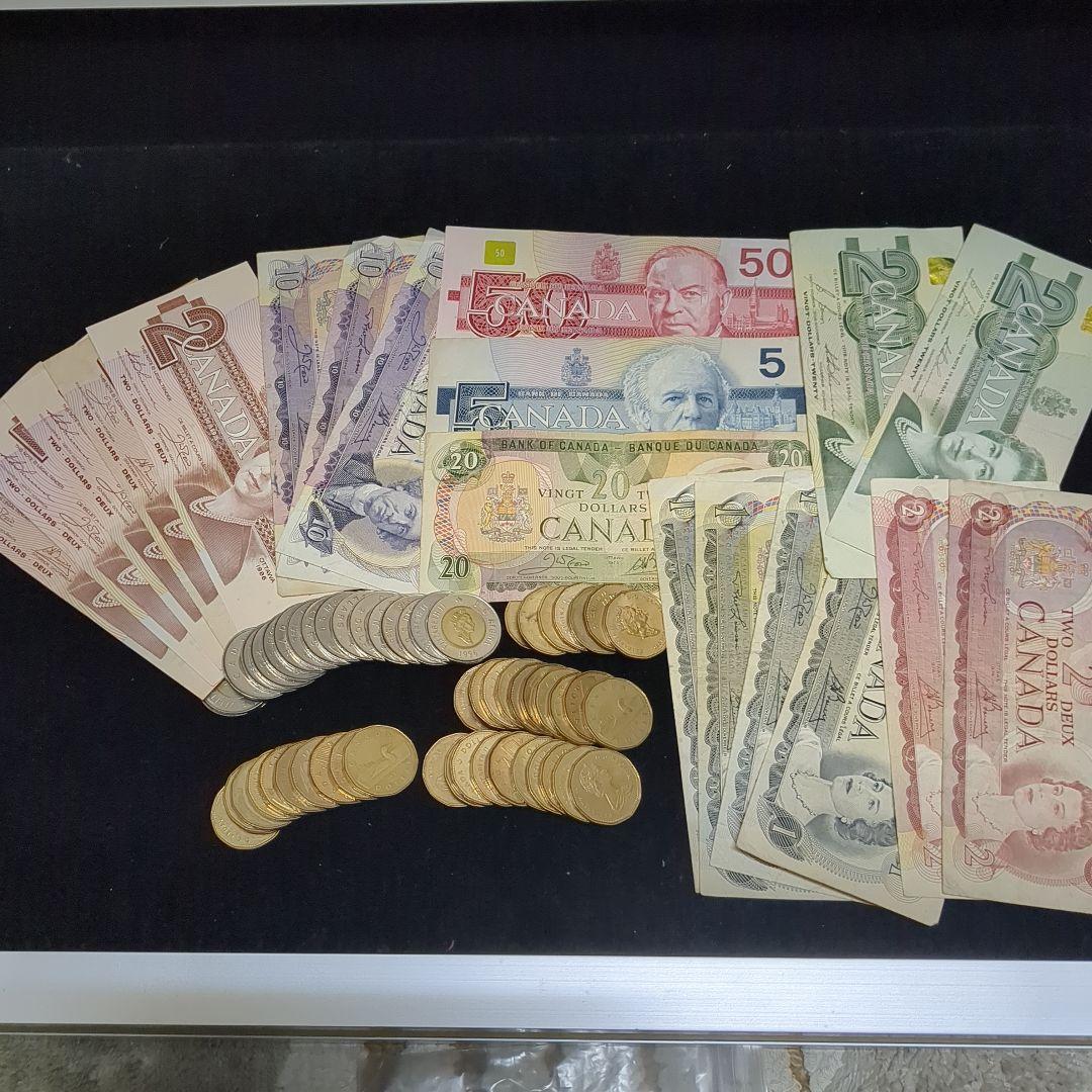 カナダドル 古紙幣と セット231ドル
